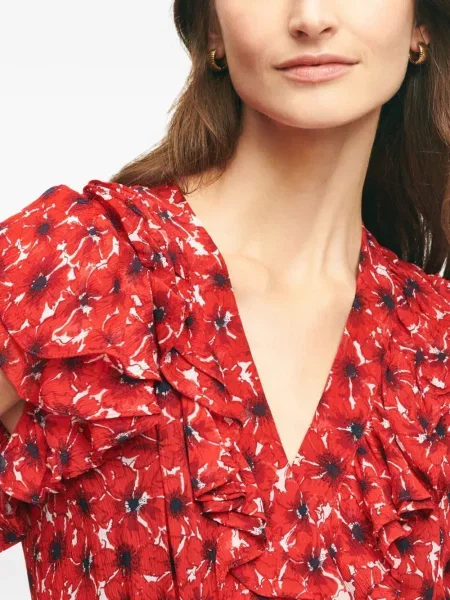 Rochie midi Brooks Brothers cu imagine roșu