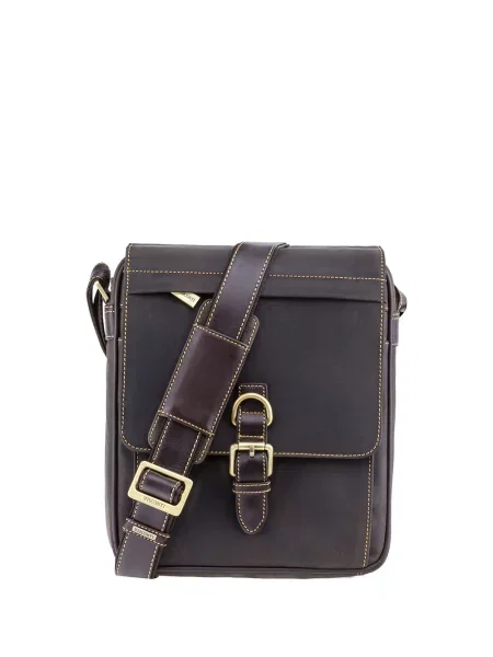 Кожаная сумка через плечо Visconti коричневая