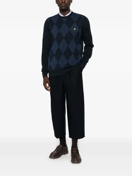 Pulover Lyle & Scott cu model argyle albastru