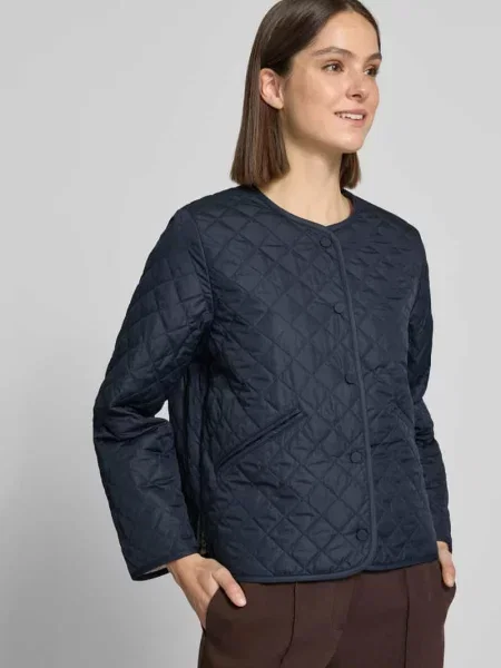Krój regular fit Kurtka pikowana z Wyhaftowane logo Model CASHEL' Barbour granatowa