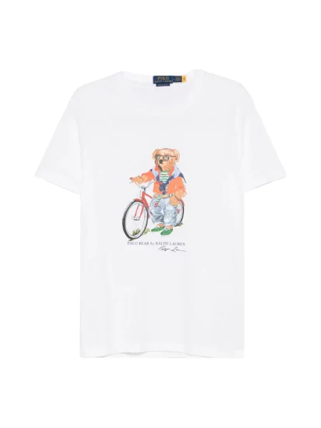T-shirt o kroju slim fit z nadruk polo bear Polo Ralph Lauren biała