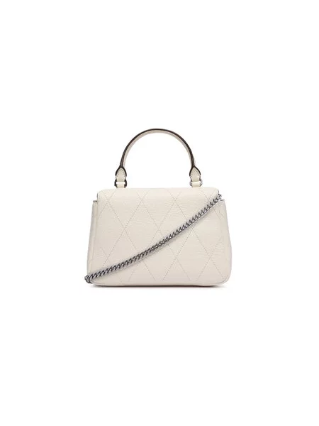 Tory Burch Táska Charlie Quilted Mini Top Handle Chain Wallet Krém
