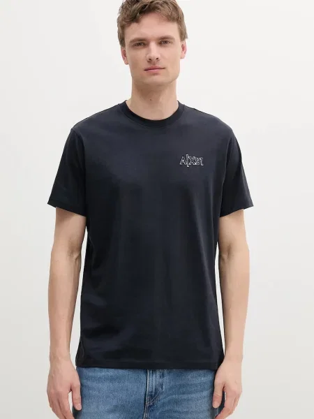 Тениска Armani Exchange с изчистен дизайн тъмносиньо