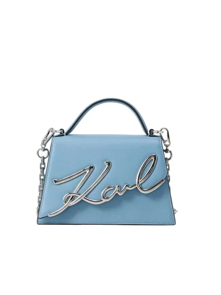 Karl Lagerfeld Ročna torbica Signature svetlo modra