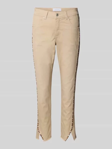Spodnie o kroju slim fit z wypustkami w kontrastowym kolorze model ‘Ornella’ Angels