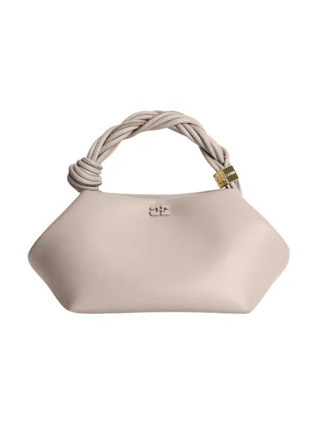 Torebka crossbody Ganni z klapami beżowa