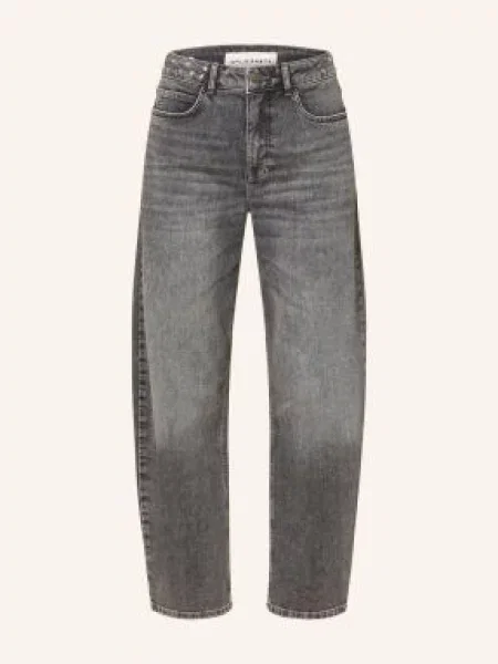 Opus Pants Barrel Džíny Mari Clear S Cvočky mid grey šedé