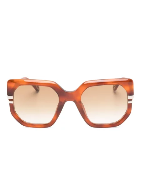 Ochelari de soare Chloé Eyewear cu imprimeu geometric maro