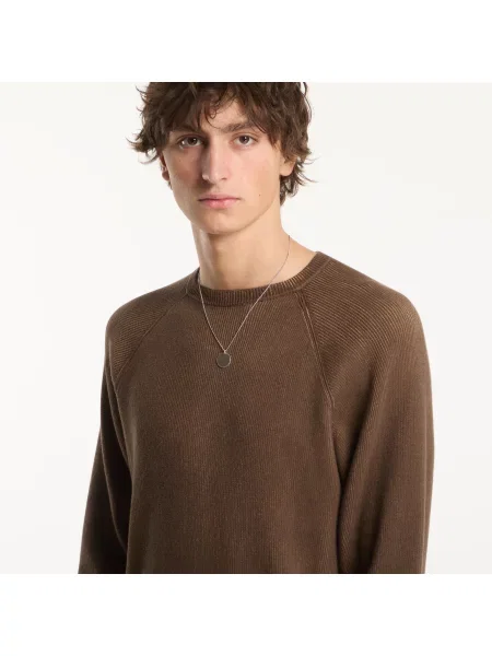 Pulover Dime Printed Rib Sweater Brown/Tan S maro