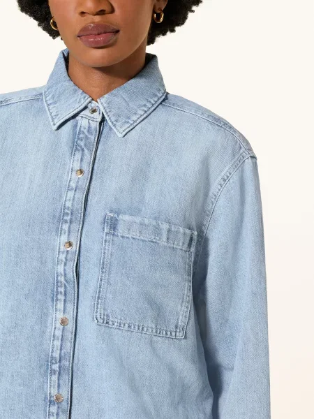 7 For All Mankind Bluzka Jeansowa Ivy Z Lnem blau niebieska