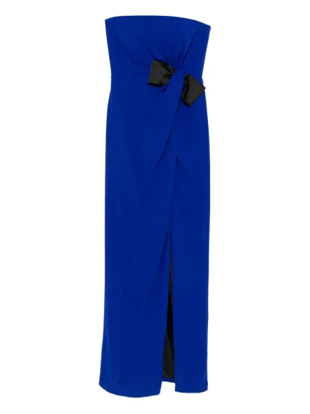 Rochie midi Tarik Ediz cu funde până la genunchi de costum albastru
