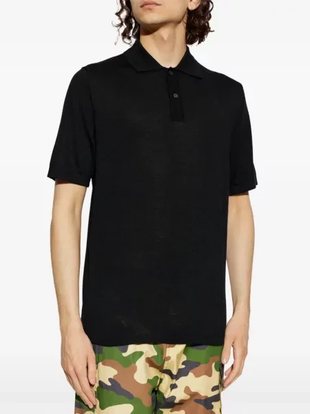 Gulerat tricou polo Samsøe Samsøe negru