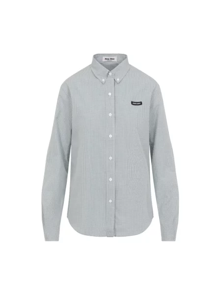 Koszula Miu Miu popelinowa zielona