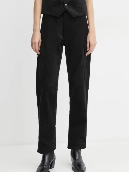 Manšestrové kalhoty G-Star Raw high waist černá