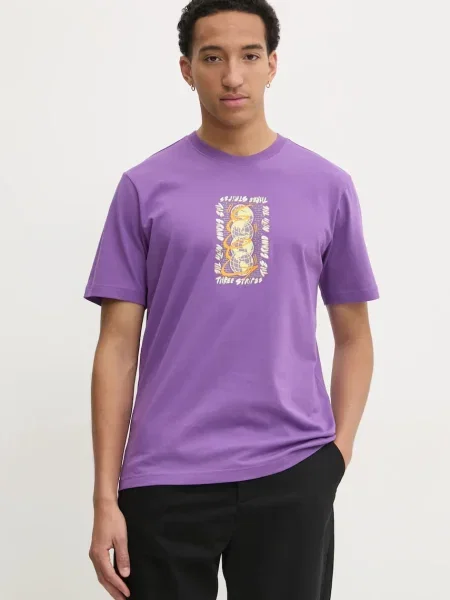 Тениска adidas Originals TS STREET W лилаво с принт виолетово