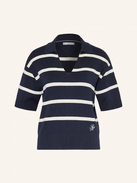 Tommy Hilfiger Sweter Granatowy biały