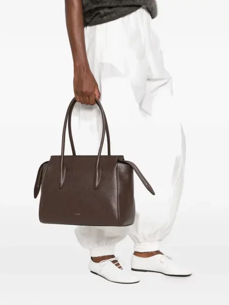 Geantă shopper Furla din piele maro