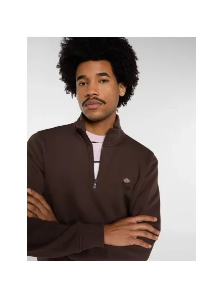 Mikina na zips Dickies hnedá