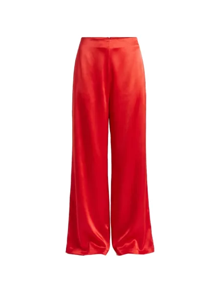 Pantaloni palazzo Danamé din satin roșu