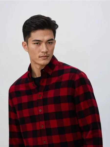 Reserved Картата сорочка regular fit червоний