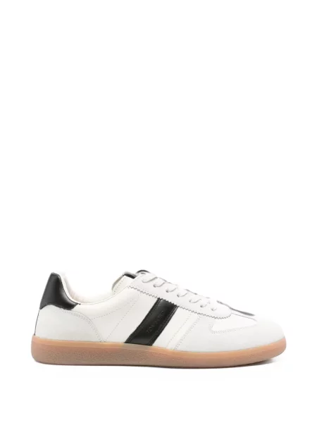 Sneakerși Tom Ford din piele de căprioară alb