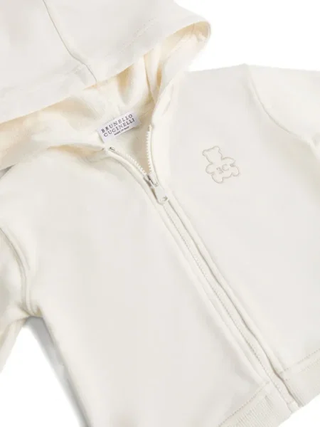 Bluza z kapturem dziecięca Brunello Cucinelli biała