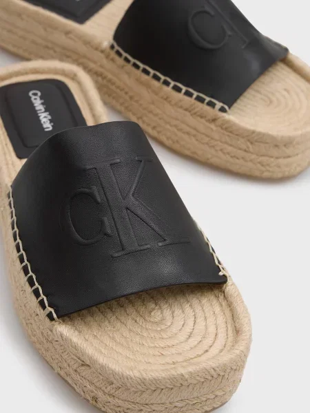 Кожаные шлепанцы Calvin Klein черные