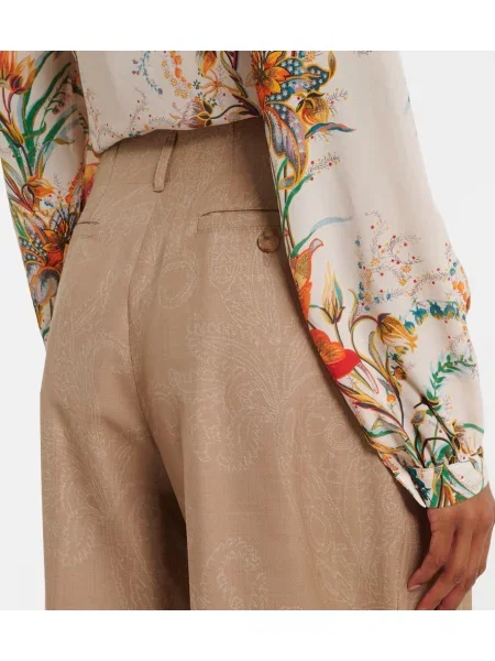 Pantaloni Etro de lână bej