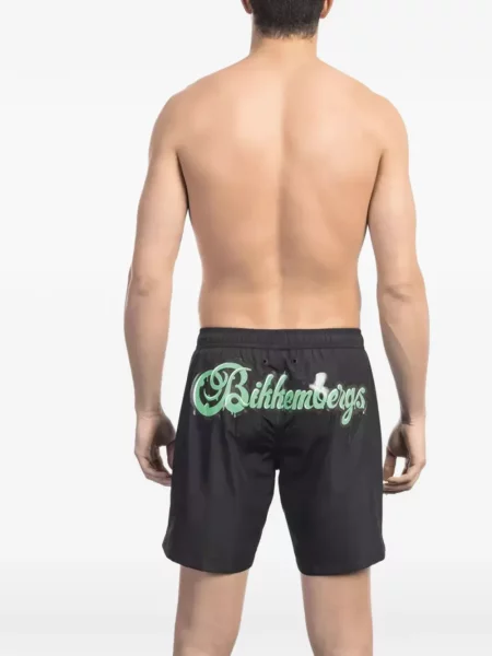 Долнища на бански Bikkembergs с принт с връзки черно