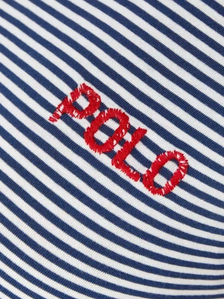 Поло тениска Polo Ralph Lauren бродирана на райета синьо