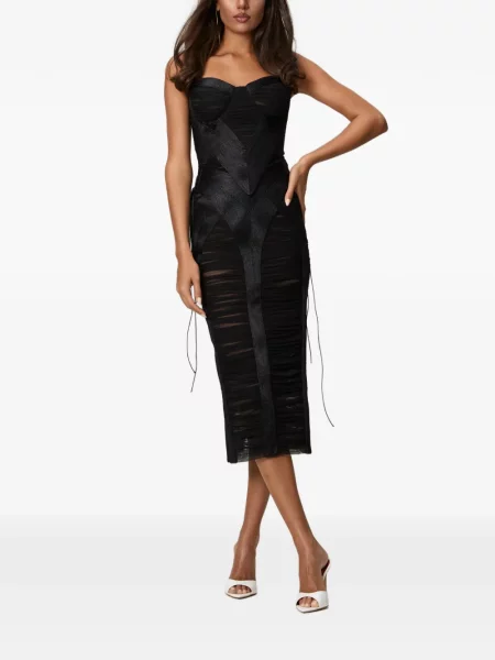 Rochie midi Norina St cu volane negru