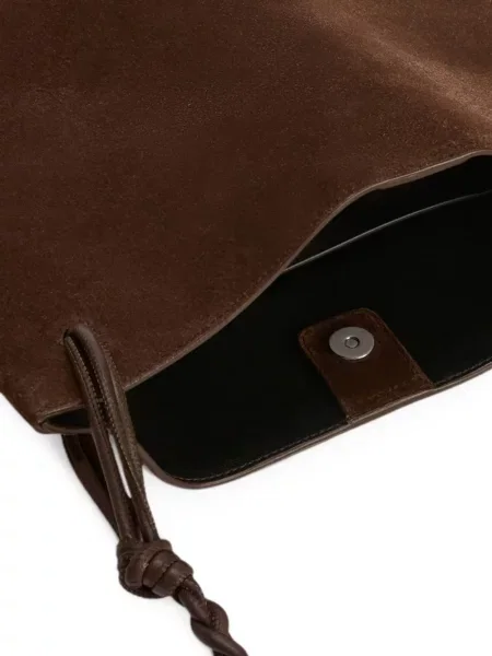 Geantă Jil Sander din piele de căprioară maro