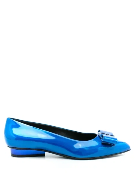 Balerini Ferragamo fără toc albastru