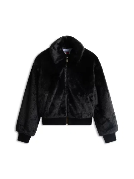 Tommy Jeans Geacă de primăvară-toamnă negru