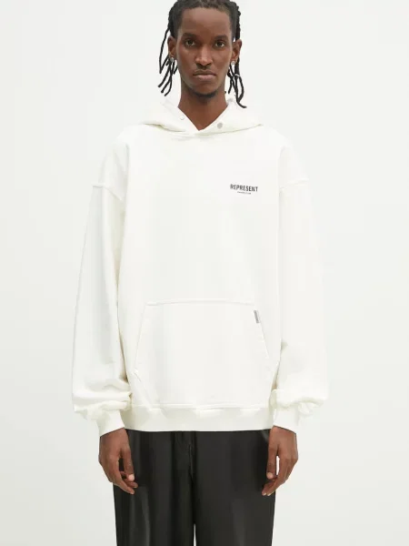 Dukserica Represent Owners Club Hoodie za muškarce s kapuljačom s tiskom bež