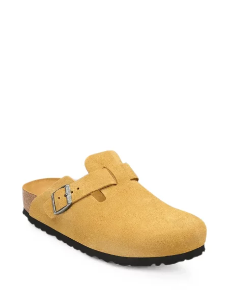Papuci tip mules Birkenstock cu cataramă galben