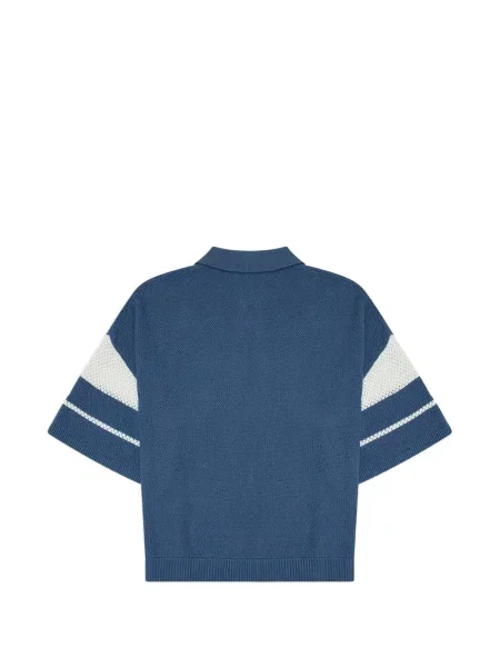 Tricou polo Palm Angels tricotate albastru