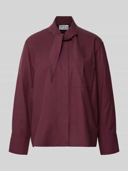 Bluzka koszulowa z kieszenią na piersi Jake*s Studio Woman bordowa