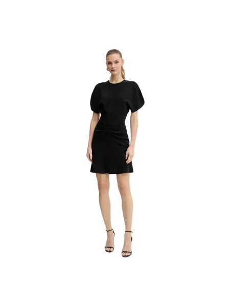 Sukienka mini Victoria Beckham z falbankami czarna