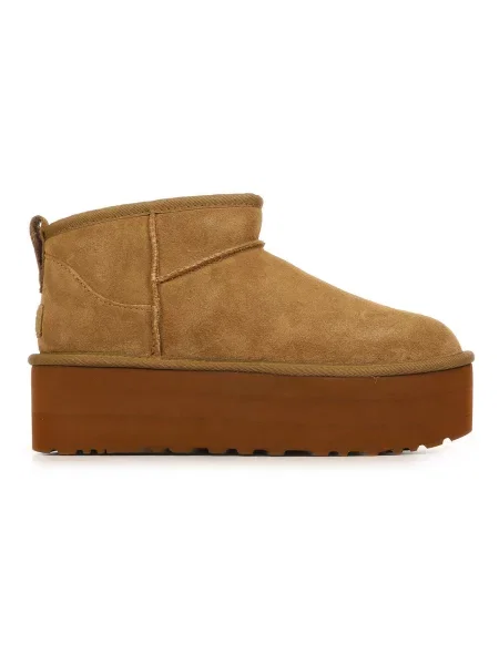 Klasické kotníkové boty Ugg na platformě hnědé