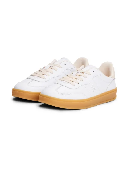 Sneakerși Tommy Hilfiger din piele alb