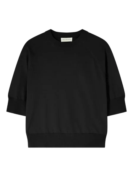 Pulover Dries Van Noten din lână merinos negru