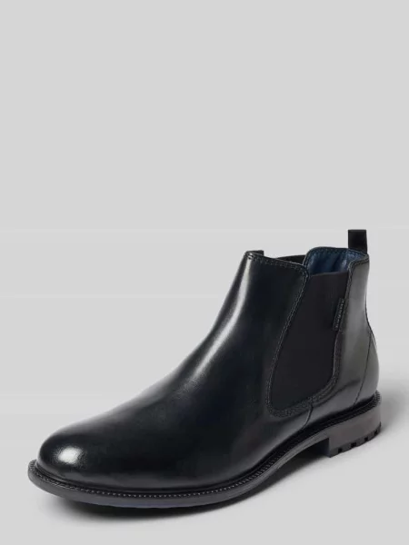 Buty chelsea z naturalnej skóry model "Bonifacio" Bugatti czarne