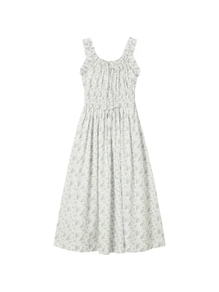 Rochie B+ab cu model floral cu imagine alb