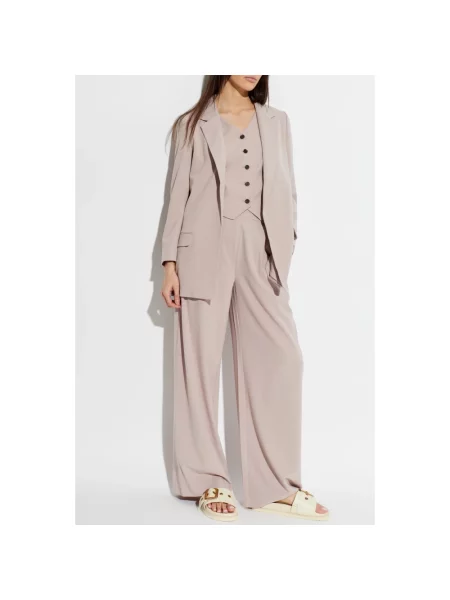 Lniana marynarka Allsaints fioletowa