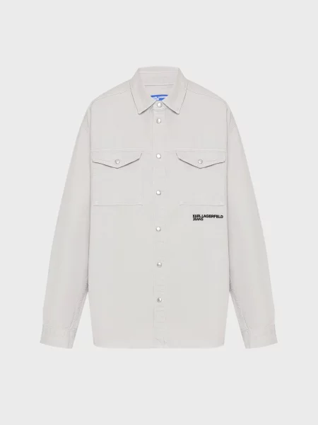 Джинсовая рубашка Karl Lagerfeld Jeans серая