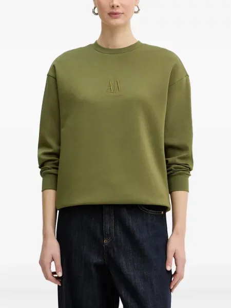 Hanorac Armani Exchange cu broderie verde