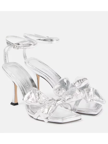 Δερμάτινα σανδάλια Jimmy Choo ασημί