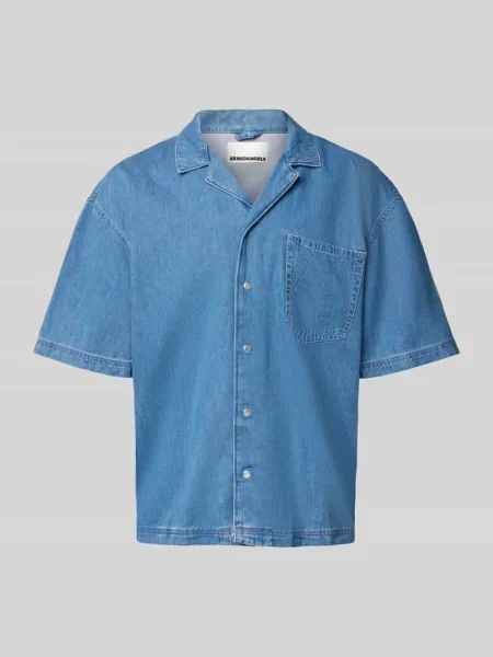 Koszula jeansowa o kroju oversized z mieszanki bawełny i lyocellu Armedangels niebieska