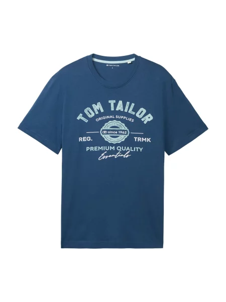 TOM TAILOR Tricou albastru marin / albastru deschis alb